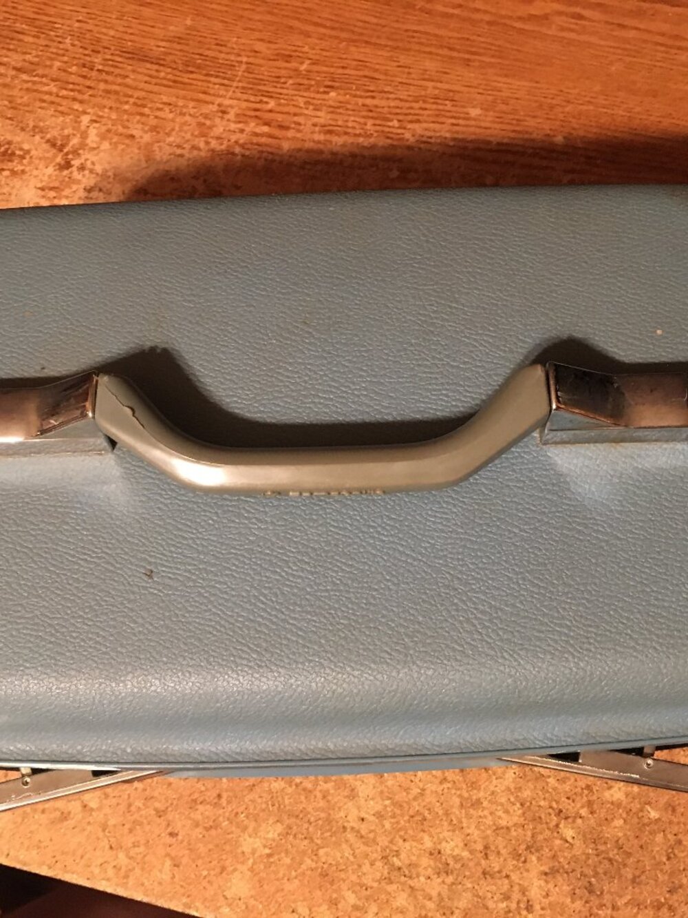 VINTAGE BLUE SAMSONITE MONTBELLO II LUGGAGE TRAVEL CASE CARRY-ON MAKE-UP NO KEY - Picture 5 of 9